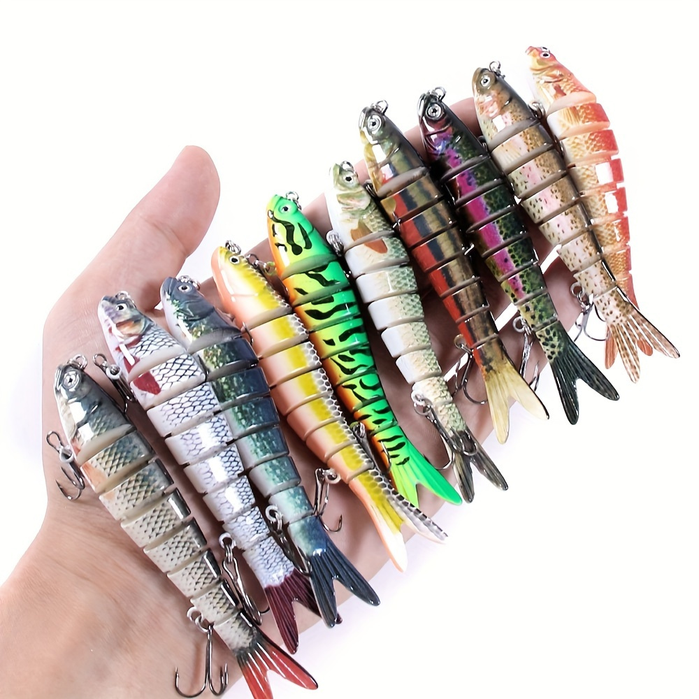 

10pcs 3.94in/ 10cm 0.4oz Sinking Wobblers, 8 Segments Fishing Lures, Multi Jointed Swimbait, Hard Bait For Bass Fishing