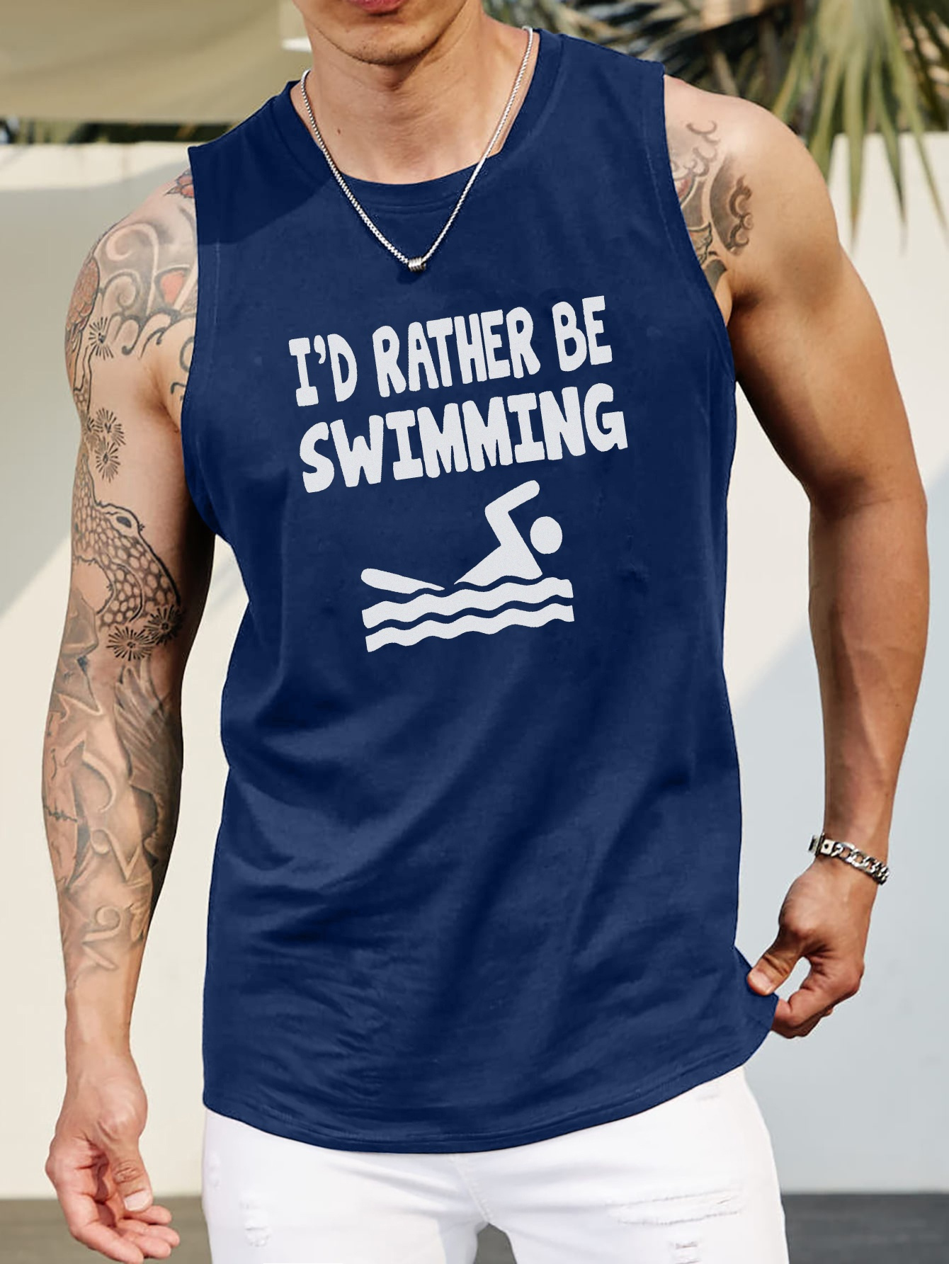 Athletic Tank Top Plus Size Herren – Königsblau, 4XL, ärmellos Mit Knopfverschluss | Bequemes Sport-Oberteil