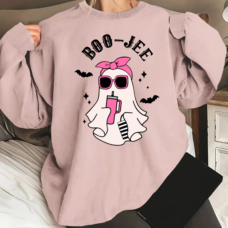 

Plus Size Print Sweatshirt, Casual Crew Neck Long Sleeve Pullover Sweatshirt, Women's Plus Size Clothing