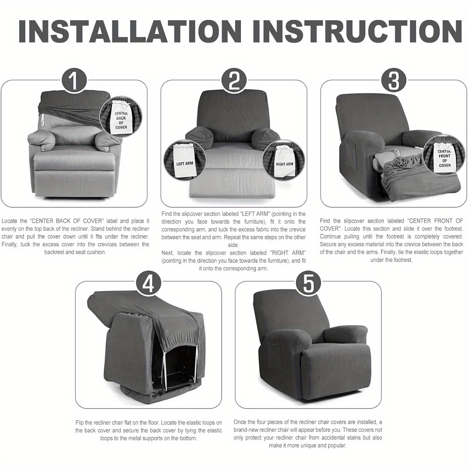 Recliner Chair Covers Recliner Covers, Stretchy Cover for Recliner Chairs