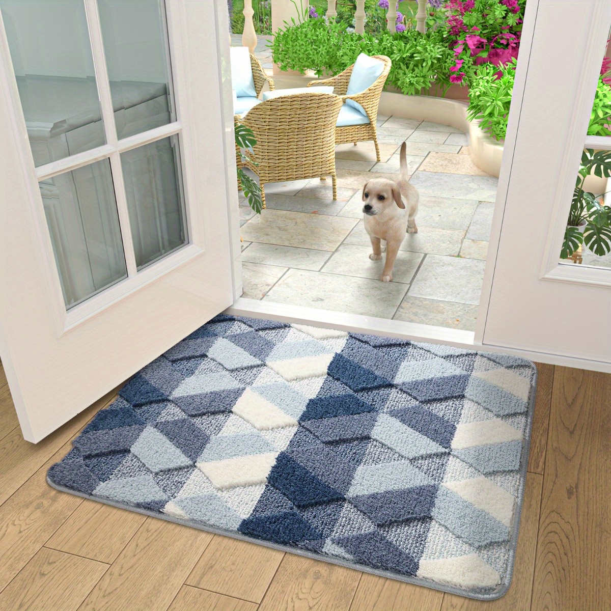 

Dajiang Door Mat, Non Slip Absorbent Washable Entryway Mat, Low Profile Inside Doormats For Home Entrance, Front Door, 20"x32", Blue