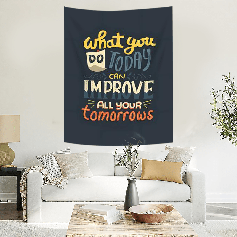 

Motivational Quote Wall Tapestry – Polyester Fiber Decorative Hanging With Stitched Edge – Washable Tapestry For Bedroom, Living Room – Inspirational Gift, 79x58 Inches