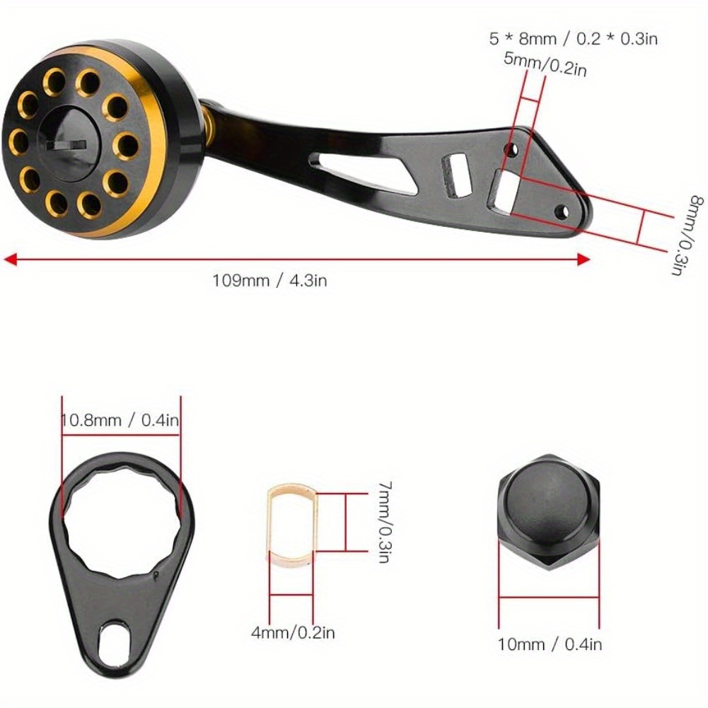 baitcaster reel replacement handle Yammee Fishing Reel Handle Power Handle Knob Grip Assembly Part Fishing  Reel Handle Baitcasting Reel Replacement Set