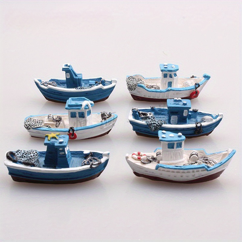 

Resin Mini Simulation Yachts: Sand Table Accessories, Micro Landscape Decorations, Aquarium Decoration, Resin Small Boats For Indoor Use