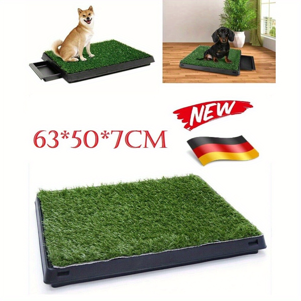E-shop Hundtoilette Hundeklo Welpentoilette mit Kunstrasen 63x50cm Hund Toilette Welpenklo Hundetoilette Grastraining Trainingsmatte