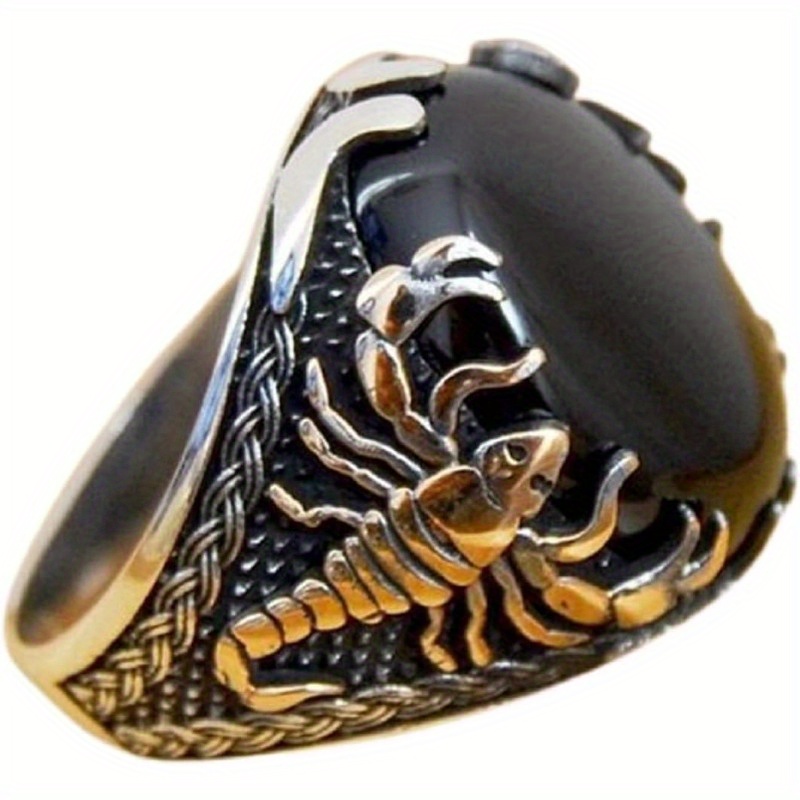 TEMU Stainless Steel Ring For Men - Hip Hop Punk Style, Gift Idea