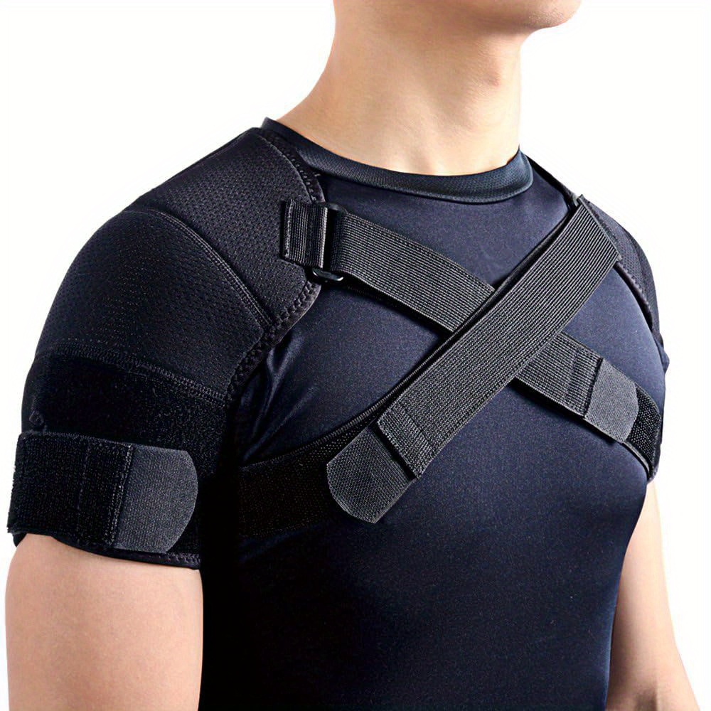 

Double Shoulder Support Brace Strap Wrap Neoprene Protector, S-3xl