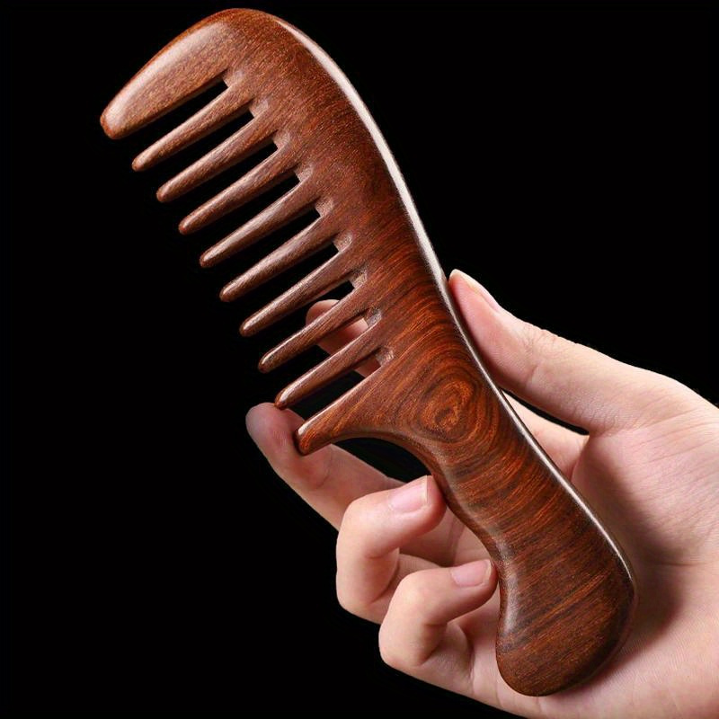 

1pc Sandalwood Hair Brush, Wide Tooth Wooden Comb For Normal Hair, Massage Comb For