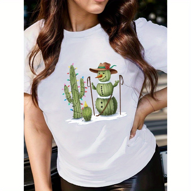 

Festive Cactus Snowman Women's T-shirt