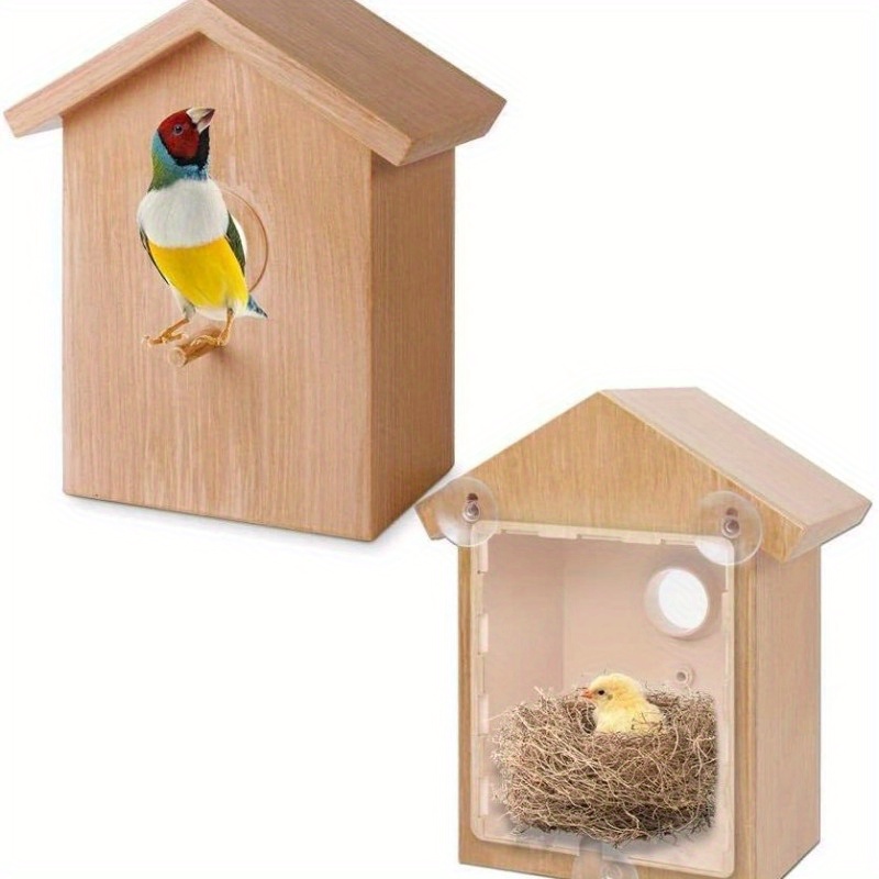 

1pc Outdoor Bird's Feeder Bird's Nest With Suction Cups Diy Bird's 's House Outdoor Bird Feeder