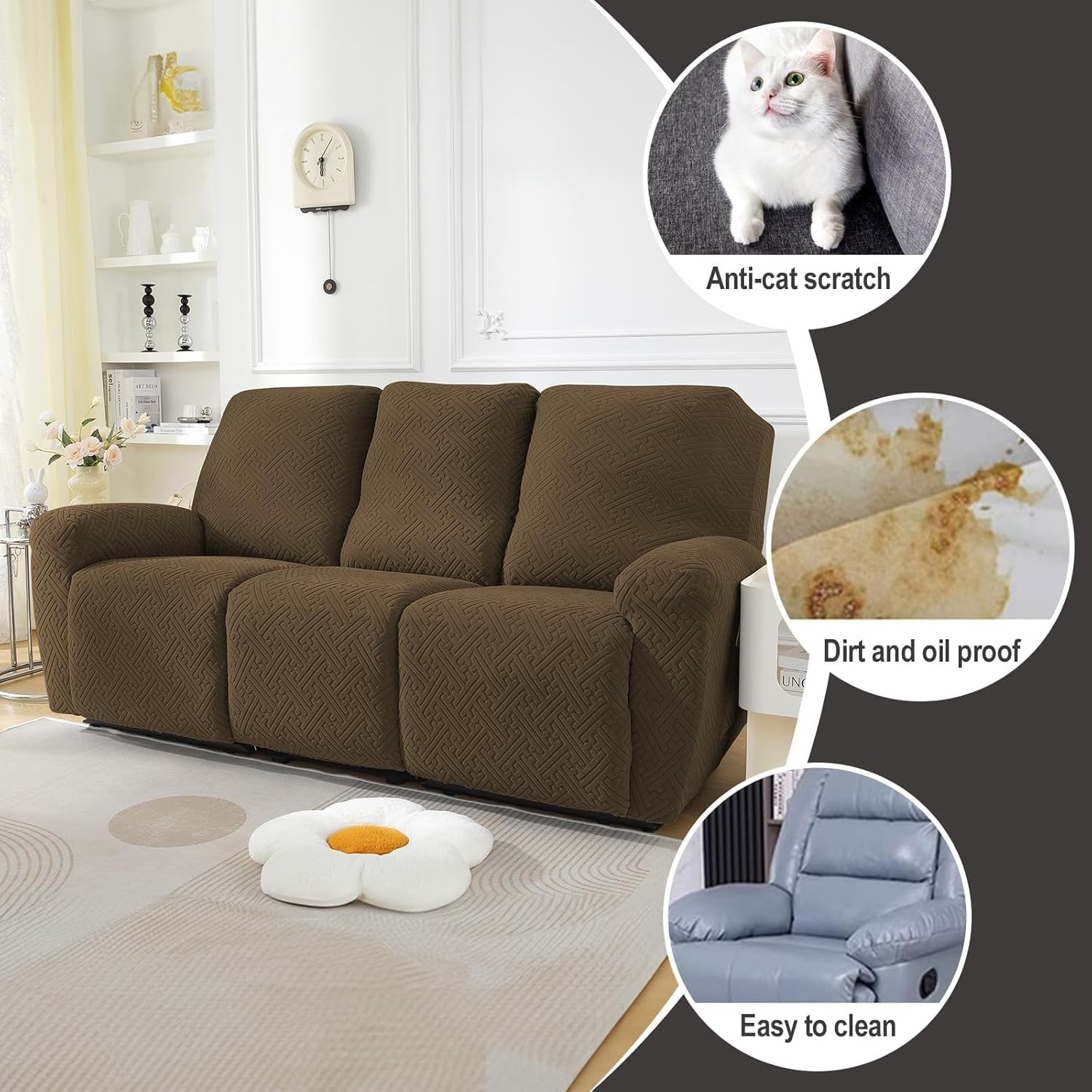 Stretchy Recliner Sofa Covers Seater, Couch Cover Recliner Sofa  Cushions, Sofa Recliner Covers