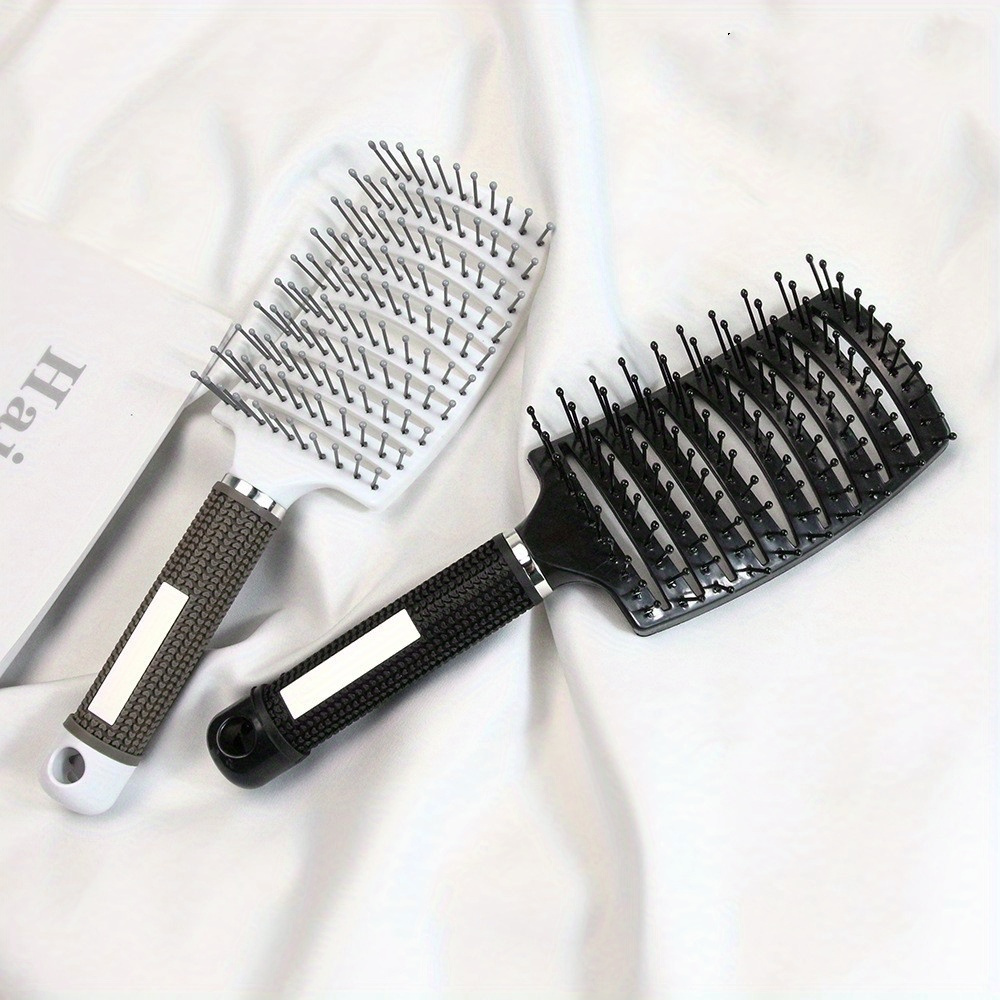 

Professional Curved Detangling Comb - Fast Drying & Styling, Vented Design For Massage, Durable Plastic