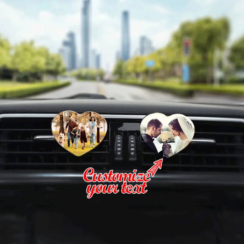 

1pc Personalized Acrylic Car Air Vent Clip Photo Frame - Customizable Decoration Ornament For Vehicle Interior, Non-electric Seasonal Decor For And Universal Holidays, Featherless