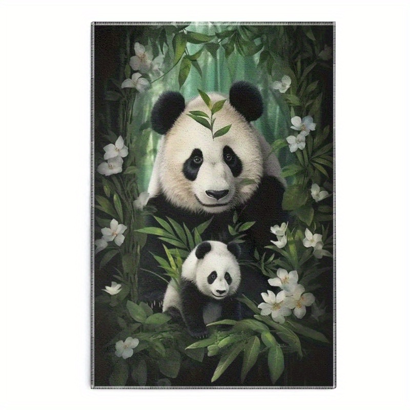 

Super Soft Polyester Animal-themed Towel - Woven Panda Design Contemporary Oblong Kitchen/bathroom/yoga Towel, Highly Absorbent And Durable, 240g/m², 18x26 Inches - 1 Piece Set