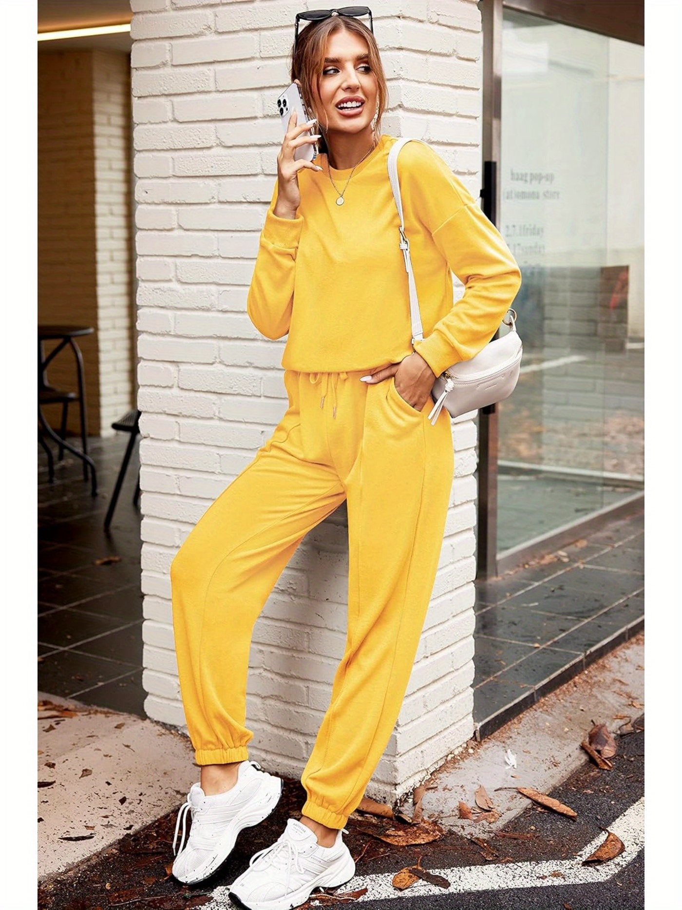 Sweatpants Ladies Warm Up Suit Womens Fleece Sweatsuits Piece