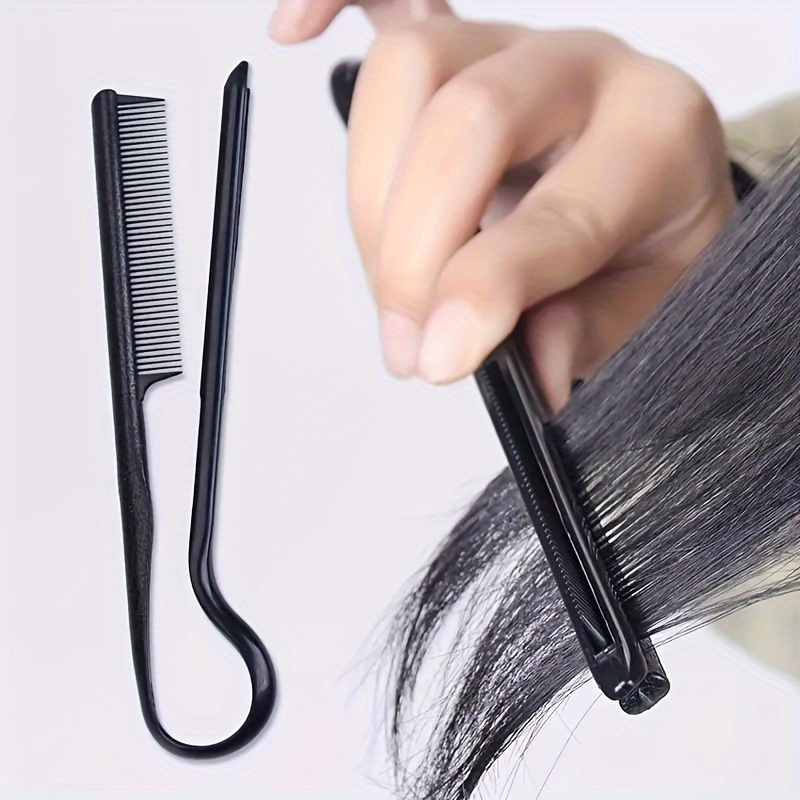 Professional V-Shaped Hair Styling Comb - Casual Plastic Finishing Comb for Straightening & Cutting - Practical Hairdressing Tool
