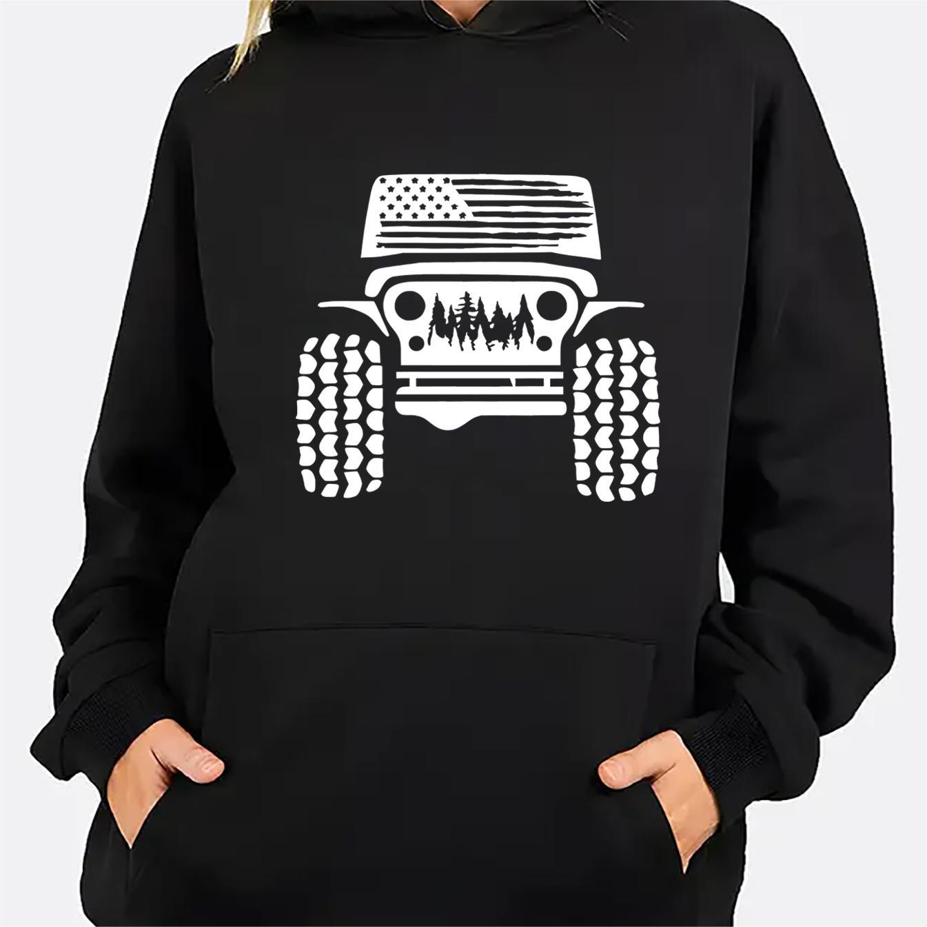 

Off-road Vehicle Print Women's Hoodie - Comfy Kangaroo Pocket, Casual Long Sleeve Sweatshirt For Fashion-