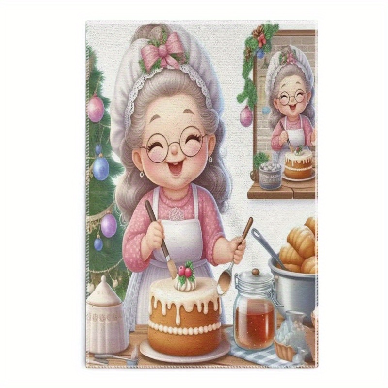 

Jolly Grandma Holiday Kitchen Towel Set - Soft, Absorbent, And Machine Washable