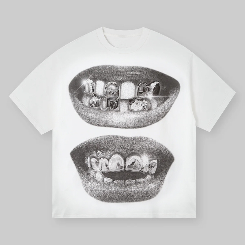 

Lips Graphic Print T-shirt, Men's T-shirt, Summer Casual Short Sleeve T-shirt