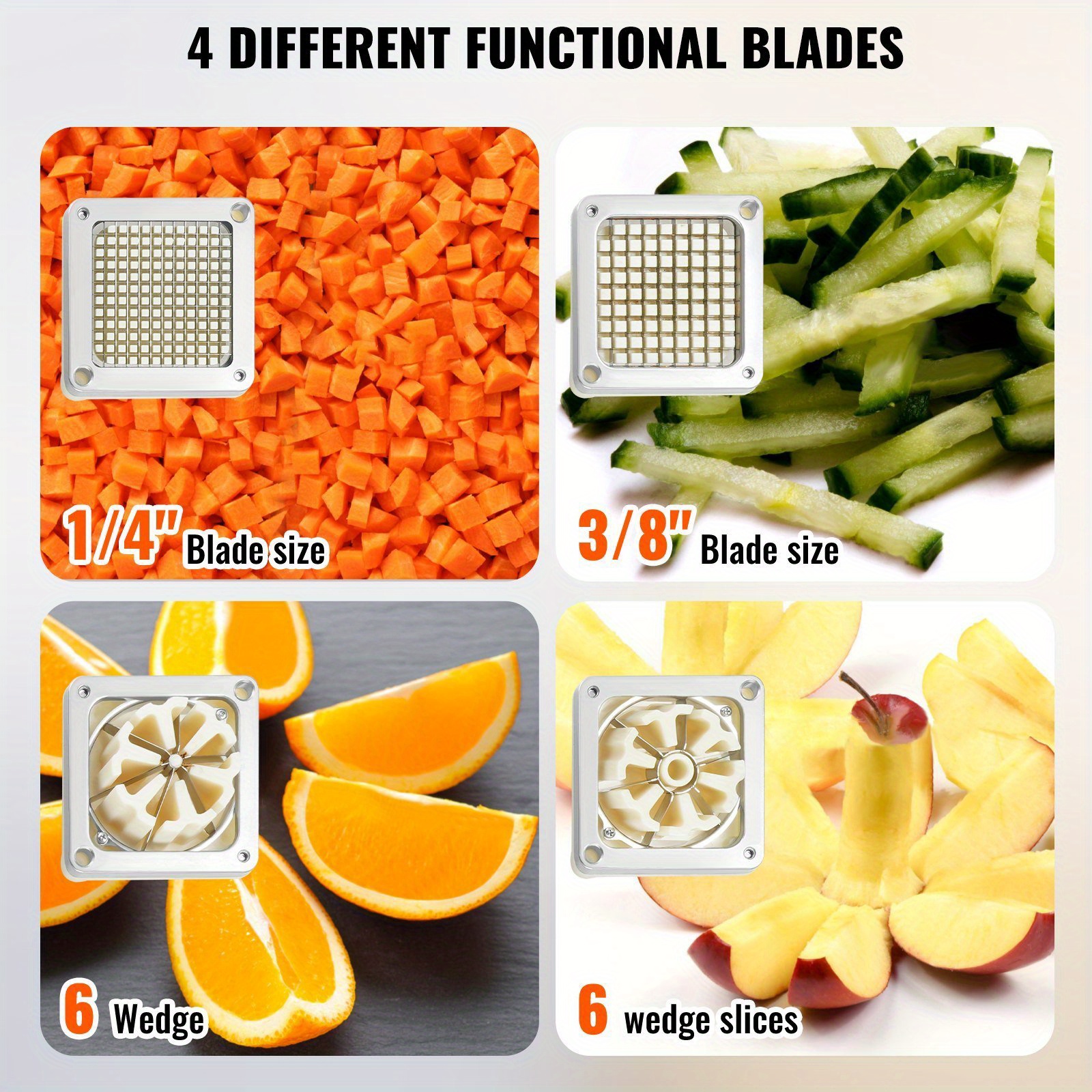  commercial vegetable dicer vegetable chopper 4 blades french fry cutter details 2