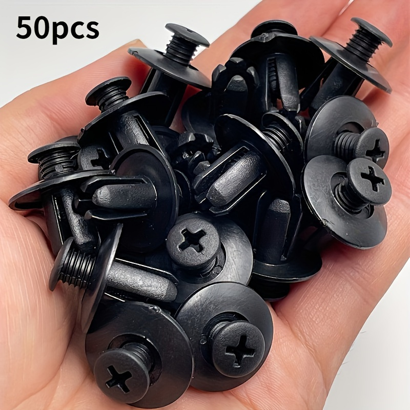 50 Universal Car Fasteners - Durable Plastic Interior And Trunk Clips, , Versatile Use