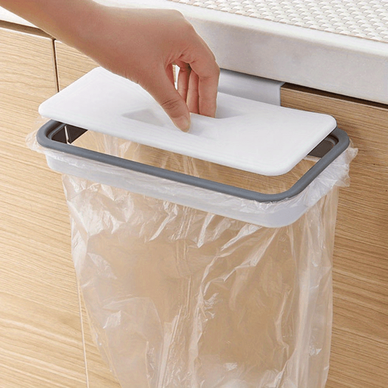 

Foldable Plastic Trash Can With Lid - 1pc Rectangle Kitchen Wastebasket, No Electricity Required, Portable Garbage Bag Holder For Rv, Home Organization & Cleanliness