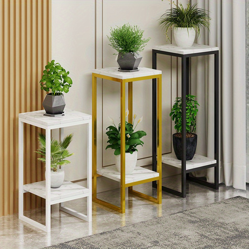 

2-tier Metal Plant Stand - Indoor/outdoor Flower Shelf For Multiple Plants, Patio, Garden, Living Room, Or Balcony Decor