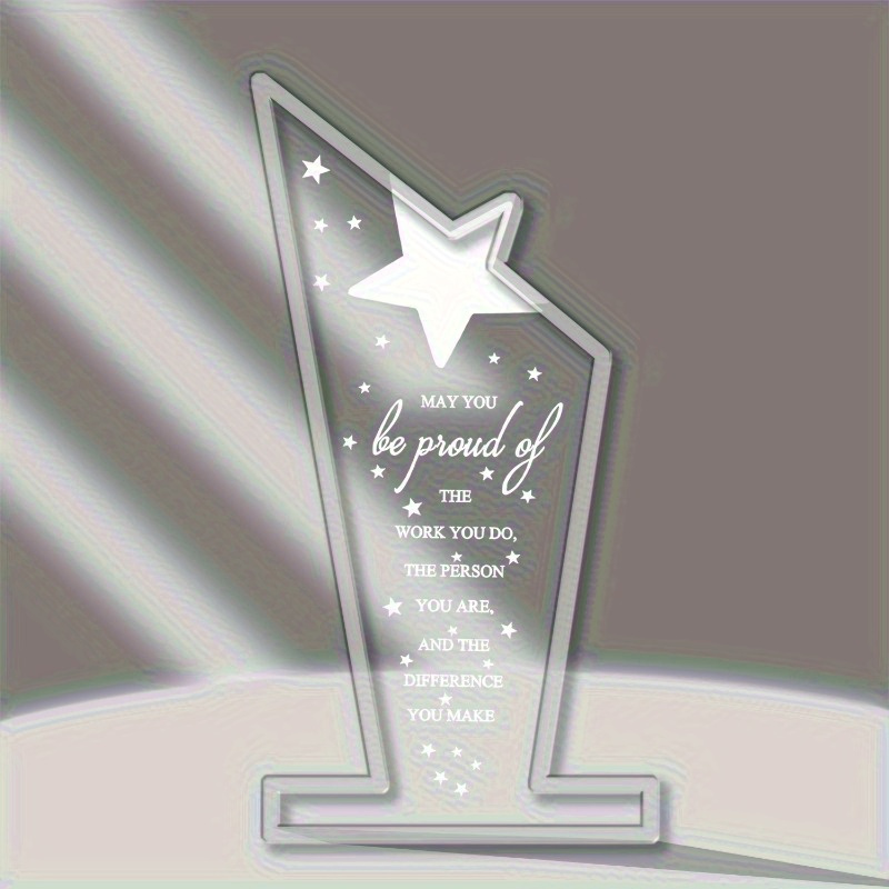 TEMU [2d Flat] 1pc Employee Appreciation Award For Coworker: Acrylic Thank You Trophy. May You In The Work . Sign Prizes For Adults, Retirement,