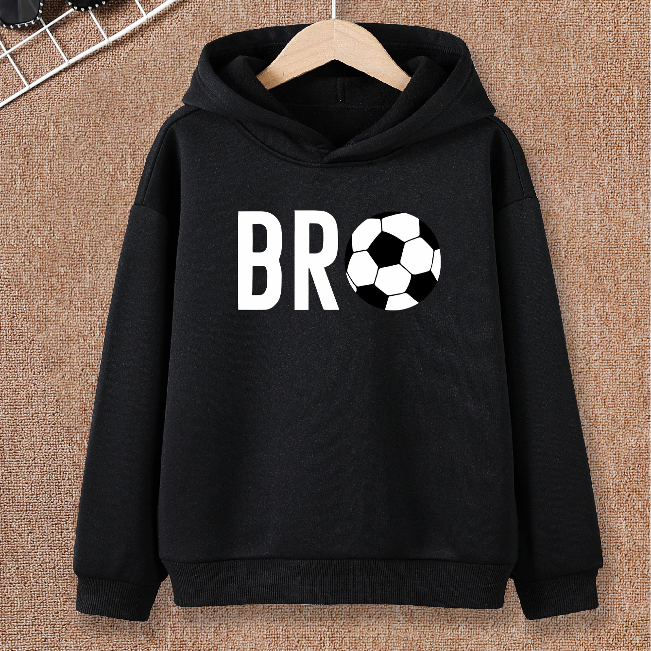 

Fashion Football Bro , Boy' Casual Comfy Round Neck Pullover Hoodies