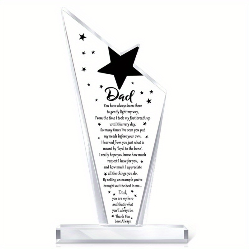 TEMU Dad Gift Sympathy Quote Blessed Wish Memorial Table Centerpiece Decor From Son Or Daughter For Father's Day, 50th, 60th, 70th, 80th Birthday (stylish)