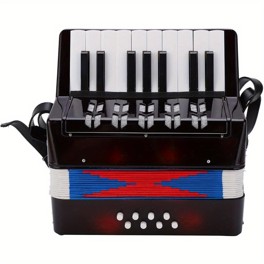 

Beginner Gift, Mini Accordion Instrument, 17 Keys 8 Bass Rhythm Training Spring Music Piano Keyboard Rhythm Training