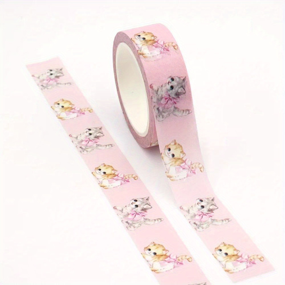 

1pc 15mm X 10m Valentine Kitty Mask Washi Tape - Artistic Stickers, Diy Crafts, Scrapbooking, Packaging - Office Supplies - School Supplies - Art Supplies - Adhesive Tape - Washi Tape