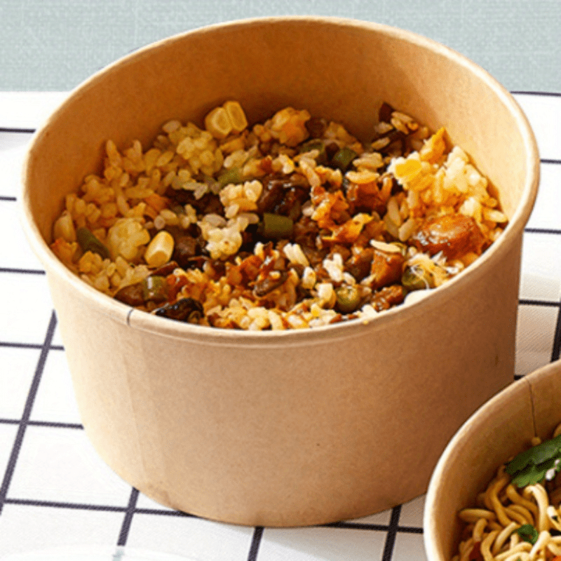 30/45/75개 ecosalad 일회용 종이 샐러드 보울, 750ml 대용량, 납 없는, 방수, 오일 저항성, 누출 방지 라운드 식품 용기