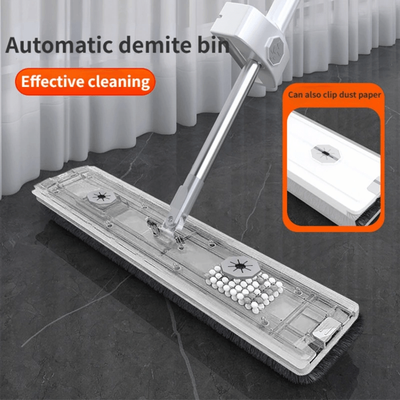 2 in 1 easy   flat mop set with telescopic handle hands free stainless steel   2 microfiber pads bucket for   cleaning in bedroom bathroom   room details 1