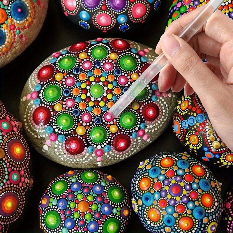 

16pcs Mandala Art Kit With Dotting Tools, Acrylic Sticks & Templates - Use, Clay Tools, Dot Drill Pen, Back To School