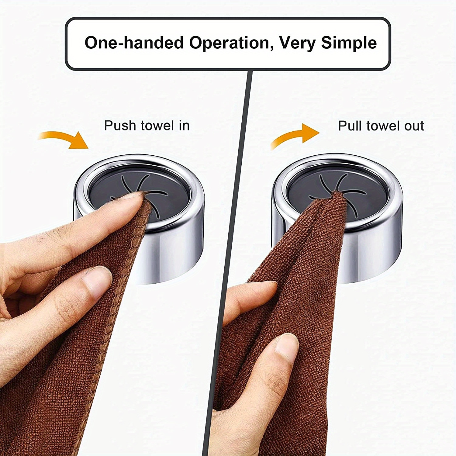 2pcs wall mount kitchen towel hooks plastic rust resistant fashion   on no drill towel holders with strong   one handed operation for bathrooms kitchens details 4