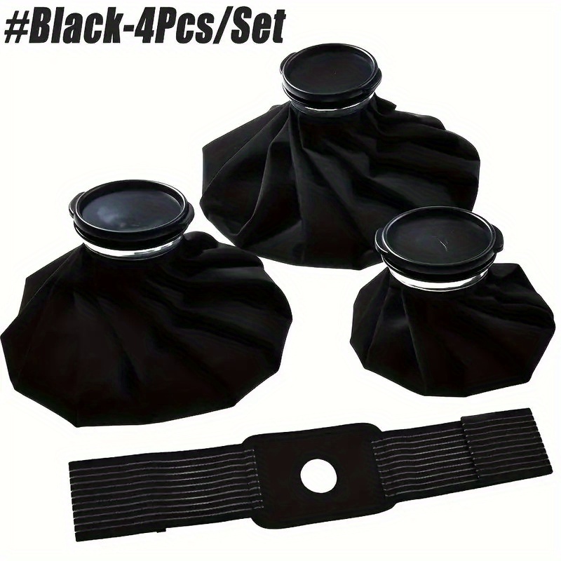 Image of 4pcs Reusable Shoulder And Knee Ice Packs-one Set Of Ice Packs For Knees, Ankles And Neck, Equipped With Straps To Fix The Ice Packs, Used For Cold And Hot Compress, And Has 3 Sizes.