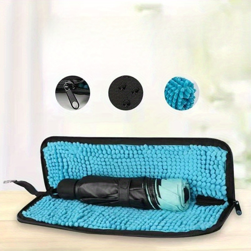 

Waterproof & Absorbent Umbrella Cover - Double-sided Chenille, Portable Storage Bag For Faux Leather Cases