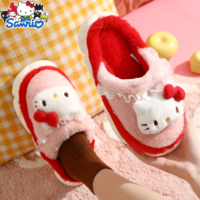 

1pc, Hello Kitty Non-slip Soft Fluffy Plush Shoes, Comfortable And Shoes