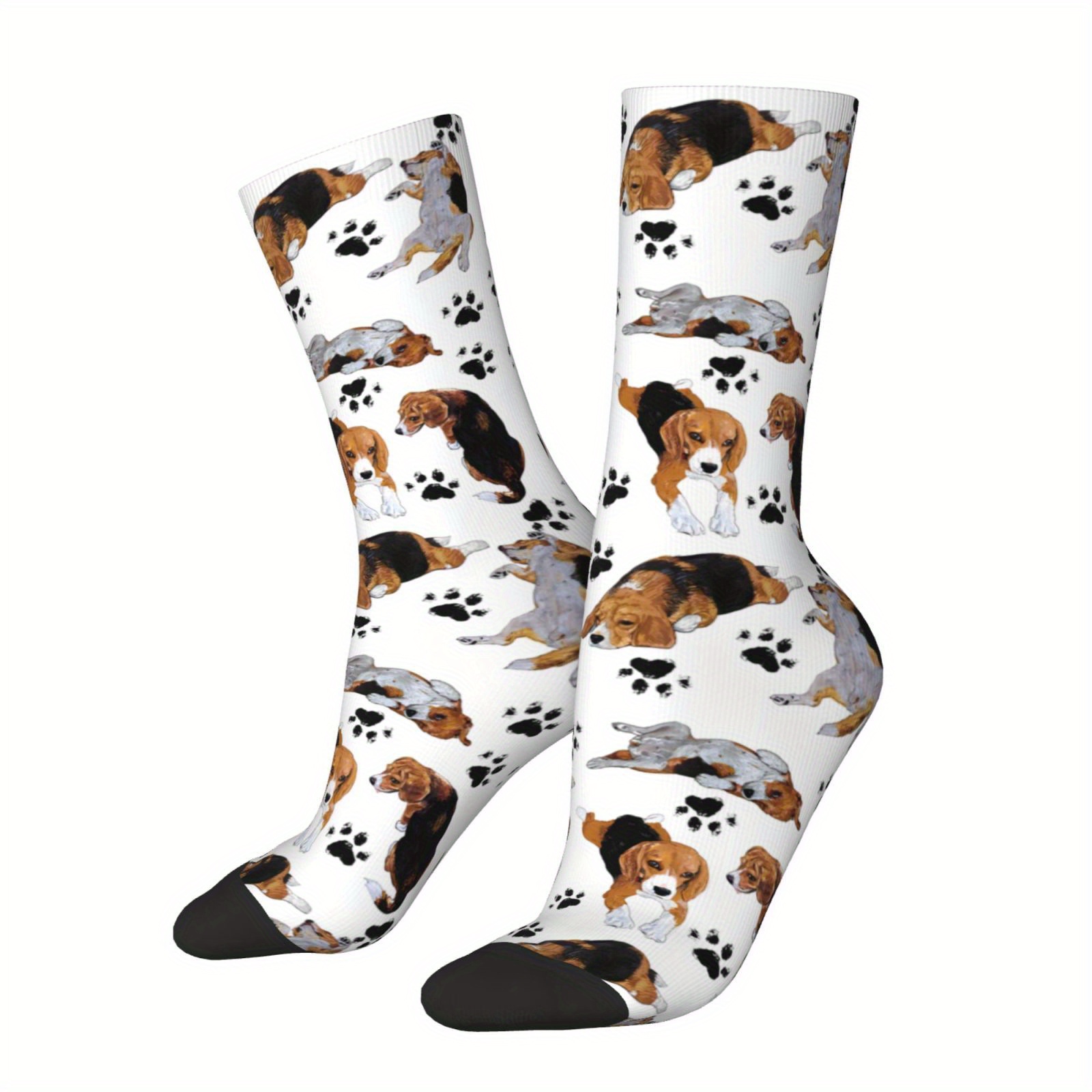 

Beagle Dog Pattern 1 Pair Men's Novelty 3d Print Short Crew Socks, Breathable Comfy Casual Socks Fashion Sports Socks For Outdoor Fitness Basketball Runningb