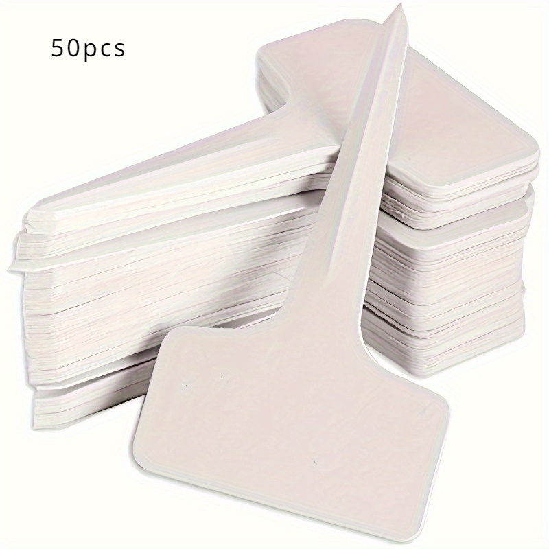 TEMU 50/ Stück Kunststoff-Pflanzen-T-Tags, Gartenlabels für Baumschulen, Pflanzenetiketten für den Außengarten, 2.36*3.94