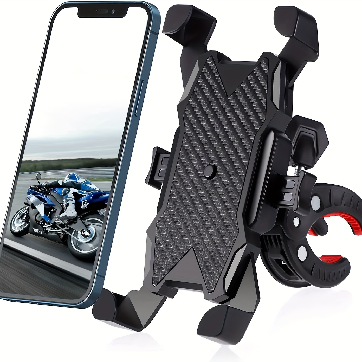 

1pc Universal Handlebar Phone Mount For Bike & Motorcycle, Abs Material, All-weather Secure Grip, Fits 4-7 Inch Devices - Quick-install, Multi-vehicle Compatible Holder For Navigation