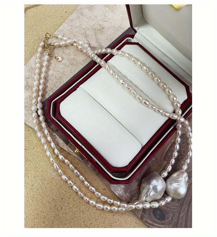 elegant baroque     necklace irregular clavicle chain   fashion unique   pearls suitable for daily vacation wear natural   womens fashion jewelry details 7