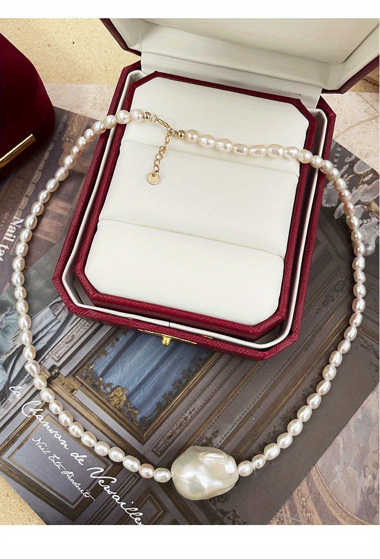 elegant baroque     necklace irregular clavicle chain   fashion unique   pearls suitable for daily vacation wear natural   womens fashion jewelry details 8