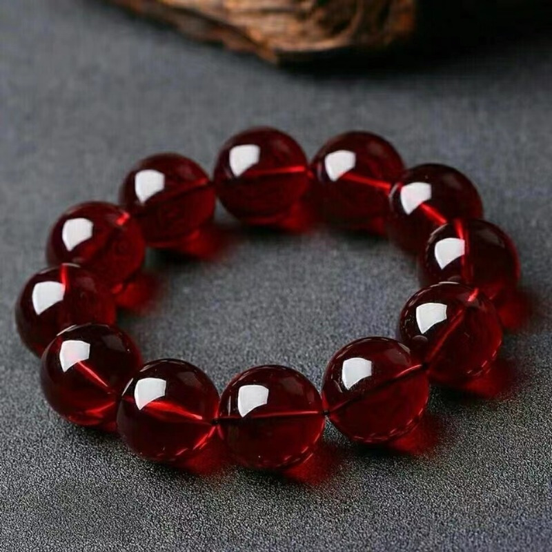 

1pc 10mm-0.39in Blood Amber Bracelet, Fashionable Simple Jewelry, Temperament , Holiday Gifts, Elegant And Jewelry