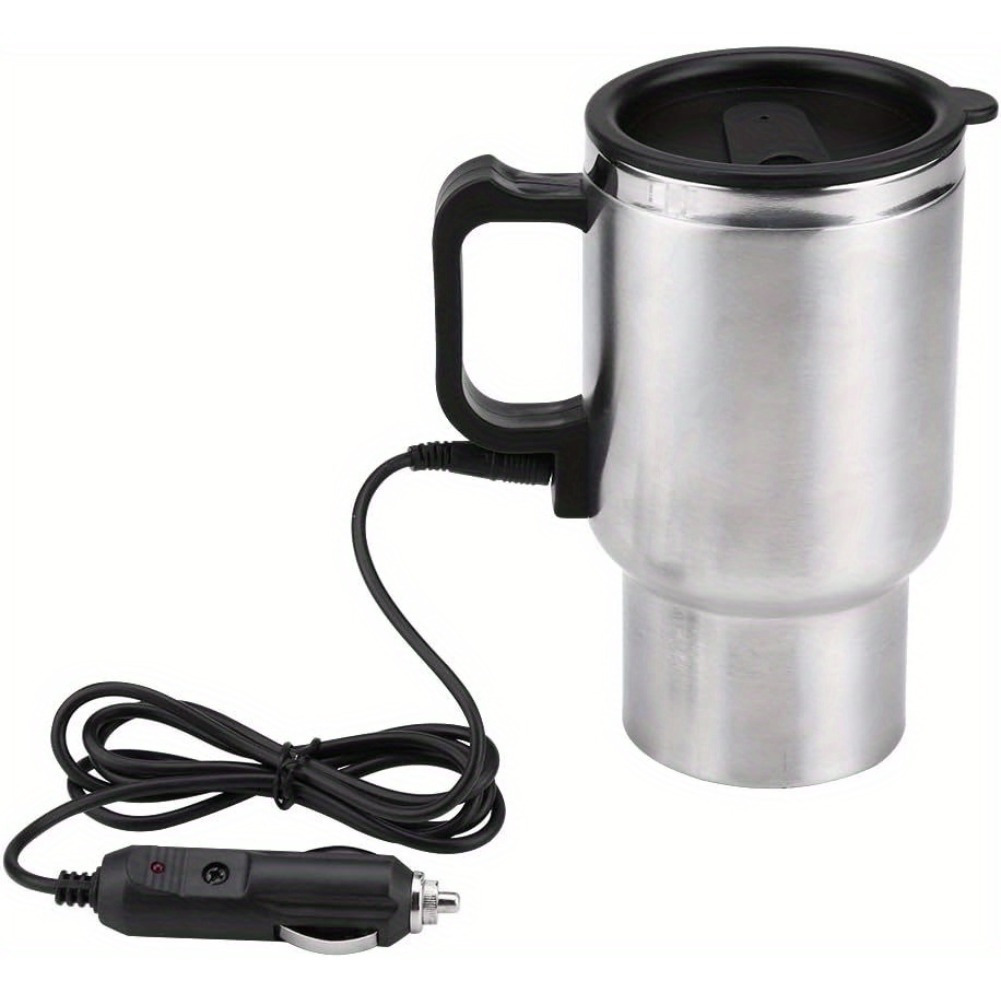 Tasse Chauffante en Acier Inoxydable, 12 V 450 Ml pour Voiture électrique, Café, Lait, Tasse