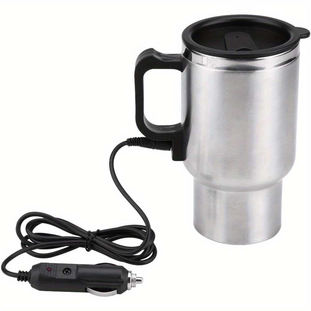 TEMU Electric Tea Kettle, Car Electric Kettle, 12v 450ml Stainless Steel Electric In-car Travel Heating Cup, Auto Shut Off Travel Kettle Car Water