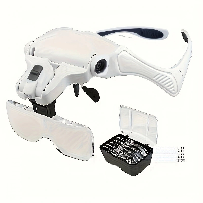 Hotu 5-lens - Bright, Light For Reading, Jewelry Inspection & Close Work - Adjustable, Flexible Design With Comfortable Head Strap (batteries Not Included), Hotu
