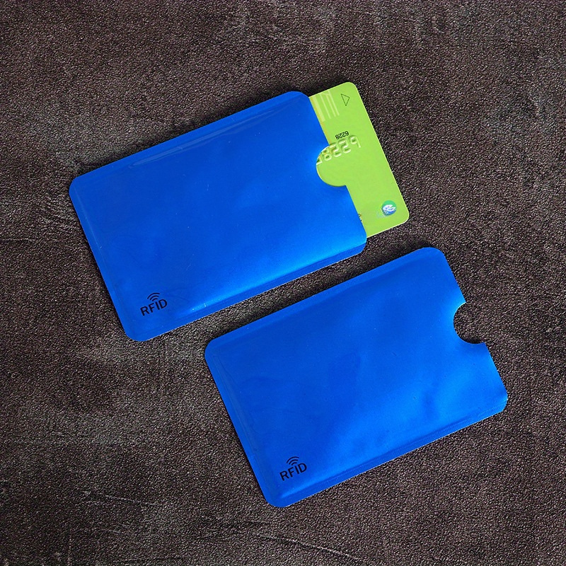 10 Pack RFID Blocking Card Sleeves, PVC Simple Style Secure Credit Card Holders, Anti-Theft Protector Cases for ID, Bank, Commuter Pass - Black