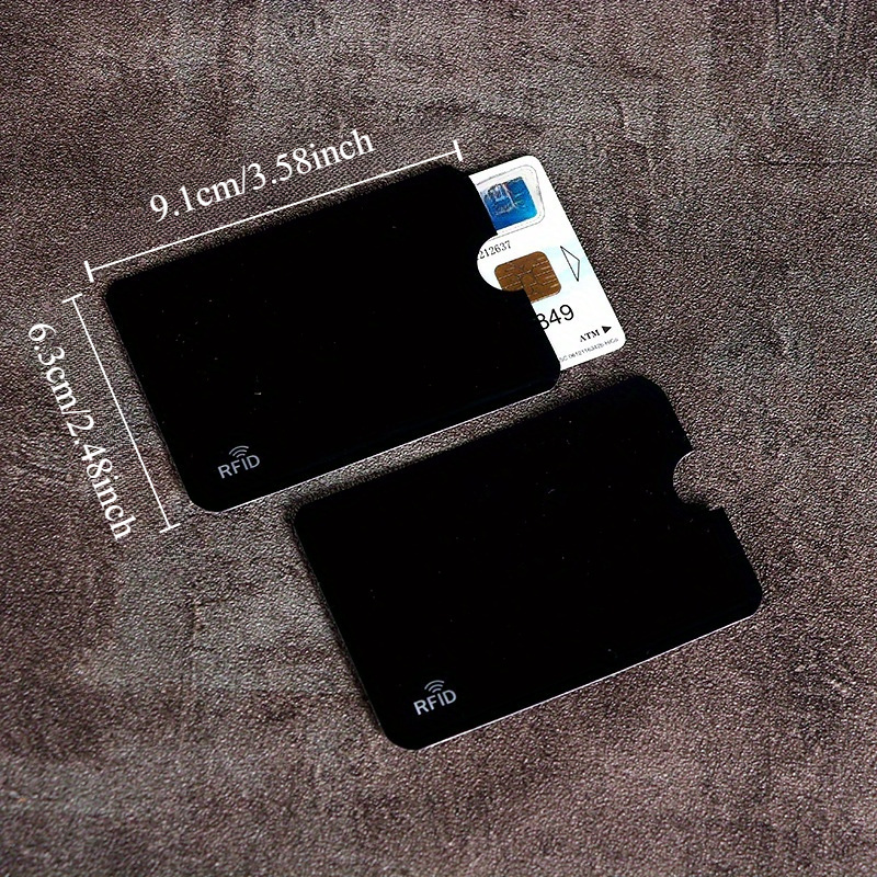10 Pack RFID Blocking Card Sleeves, PVC Simple Style Secure Credit Card Holders, Anti-Theft Protector Cases for ID, Bank, Commuter Pass - Black